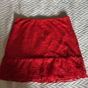 Red Lace Skirt